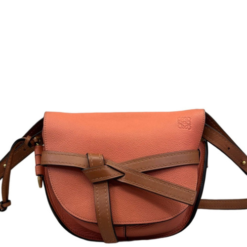 Loewe Small Gate Grained Calfskin Orange Brown