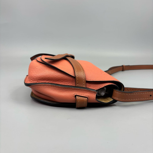 Loewe Small Gate Grained Calfskin Orange Brown