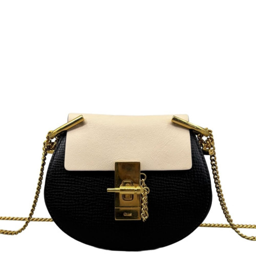Chloe Nano Drew Shoulder Bag Grained Calfskin Black
