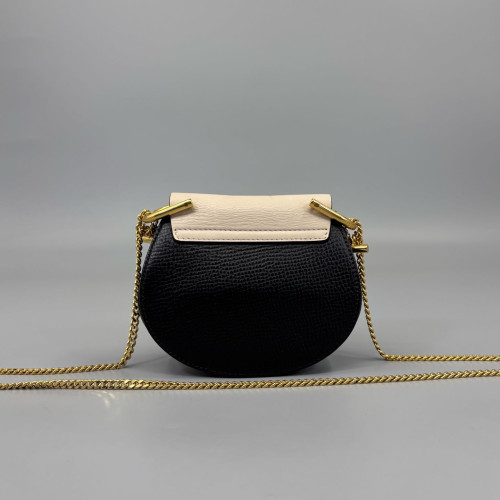 Chloe Nano Drew Shoulder Bag Grained Calfskin Black