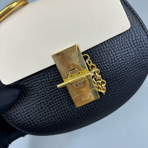 Chloe Nano Drew Shoulder Bag Grained Calfskin Black