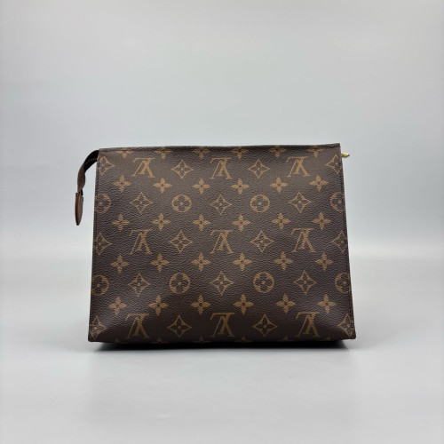 Louis Vuitton Poche Toilette 26 Monogram Dark Brown Light Brown Louis Vuitton Poche Toilette 26 Monogram Dark Brown Light Brown