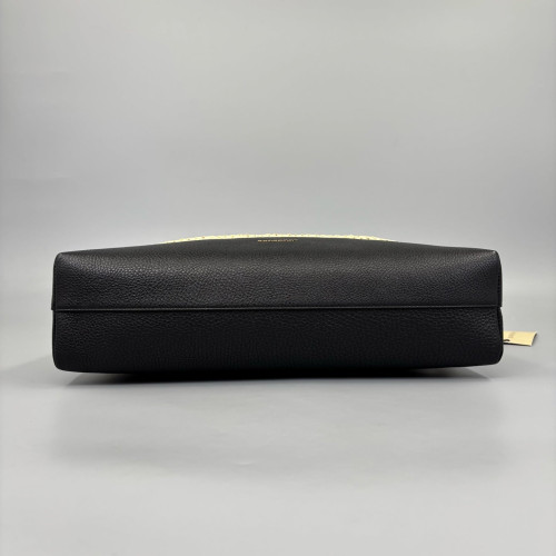 Burberry Pocket Clutch Fabric Beige Black