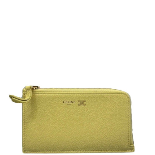 Celine Card Holder Grained Calfskin Yellow