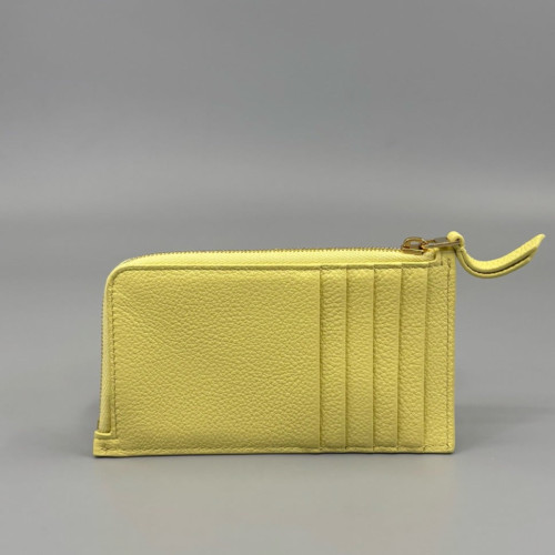Celine Card Holder Grained Calfskin Yellow