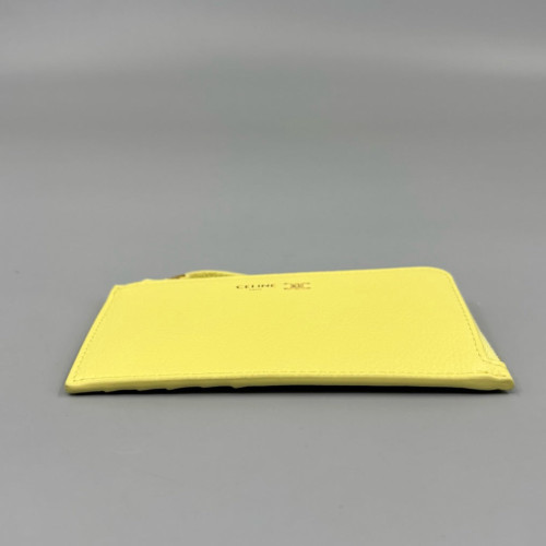 Celine Card Holder Grained Calfskin Yellow