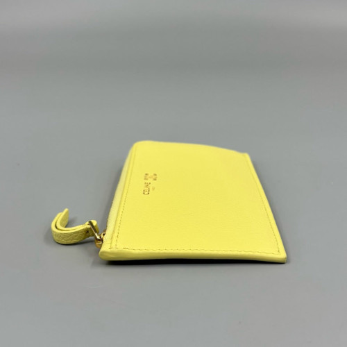 Celine Card Holder Grained Calfskin Yellow