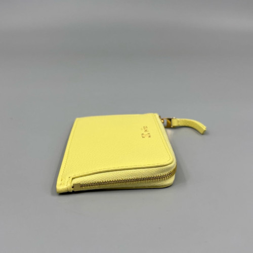 Celine Card Holder Grained Calfskin Yellow