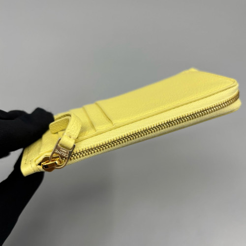 Celine Card Holder Grained Calfskin Yellow