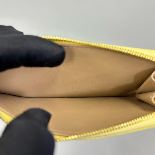 Celine Card Holder Grained Calfskin Yellow