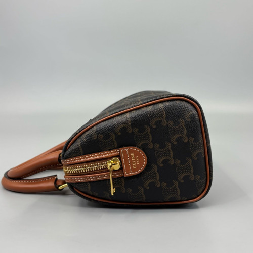 Celine Triomphe Small Boston Bag Triomphe Brown
