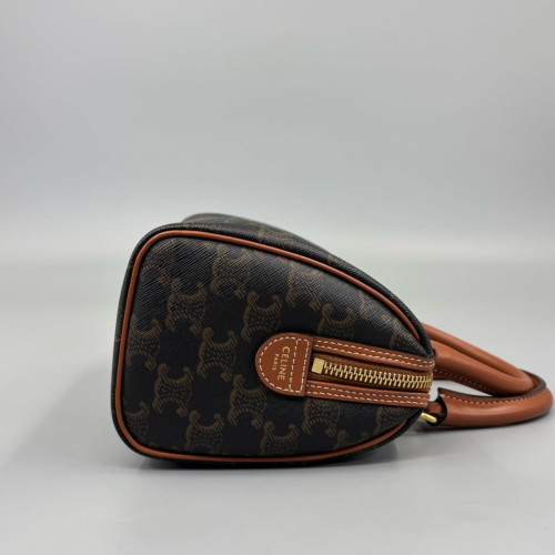Celine Triomphe Small Boston Bag Triomphe Brown
