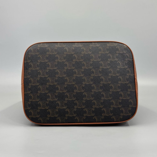 Celine Triomphe Triomphe Bucket Bag Mediun Triomphe Brown