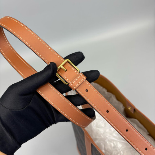 Celine Triomphe Triomphe Bucket Bag Mediun Triomphe Brown