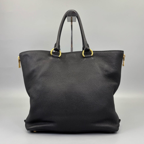 Prada Tote Bag Grained Calfskin Black
