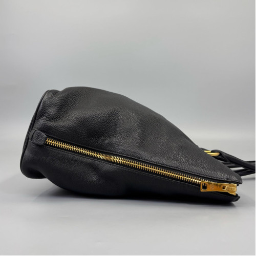 Prada Tote Bag Grained Calfskin Black