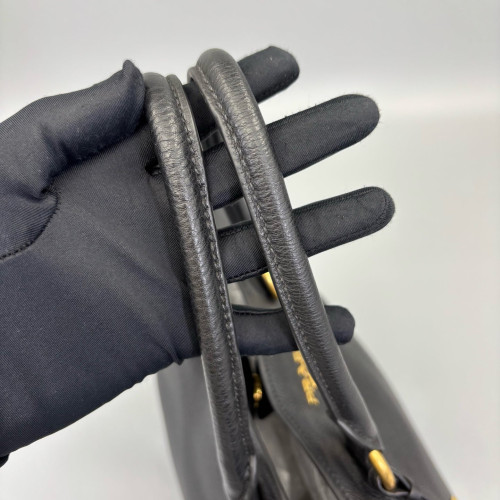 Prada Tote Bag Grained Calfskin Black