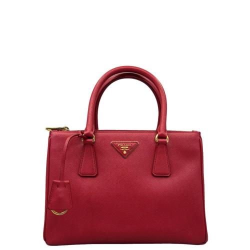 Prada Small Galleria Double Zip Tote Saffiano Calfskin Red Prada Small Galleria Double Zip Tote Saffiano Calfskin Red