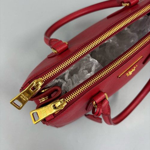 Prada Small Galleria Double Zip Tote Saffiano Calfskin Red Prada Small Galleria Double Zip Tote Saffiano Calfskin Red