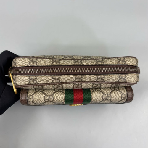 Gucci Shoulder Bag GG Supreme Monogram Beige Brown Green