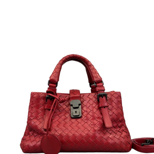 Bottega Veneta Mini Roma Tote Bag Calfskin Intrecciato Red Bottega Veneta Mini Roma Tote Bag Calfskin Intrecciato Red