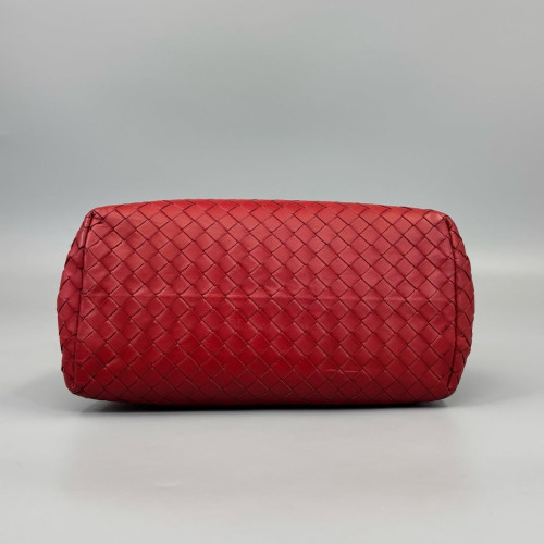 Bottega Veneta Mini Roma Tote Bag Calfskin Intrecciato Red Bottega Veneta Mini Roma Tote Bag Calfskin Intrecciato Red