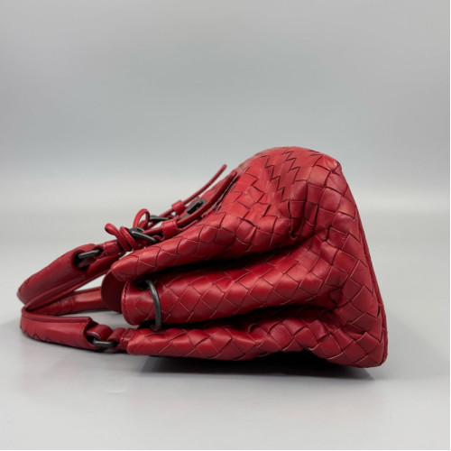 Bottega Veneta Mini Roma Tote Bag Calfskin Intrecciato Red Bottega Veneta Mini Roma Tote Bag Calfskin Intrecciato Red
