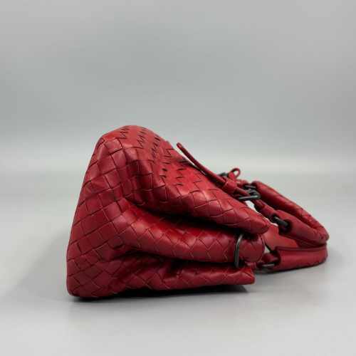 Bottega Veneta Mini Roma Tote Bag Calfskin Intrecciato Red Bottega Veneta Mini Roma Tote Bag Calfskin Intrecciato Red