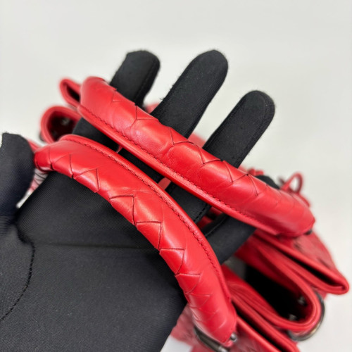 Bottega Veneta Mini Roma Tote Bag Calfskin Intrecciato Red Bottega Veneta Mini Roma Tote Bag Calfskin Intrecciato Red