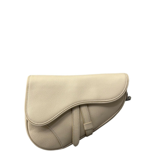 Dior Mini Vintage Saddle Bag Grained Calfskin Beige