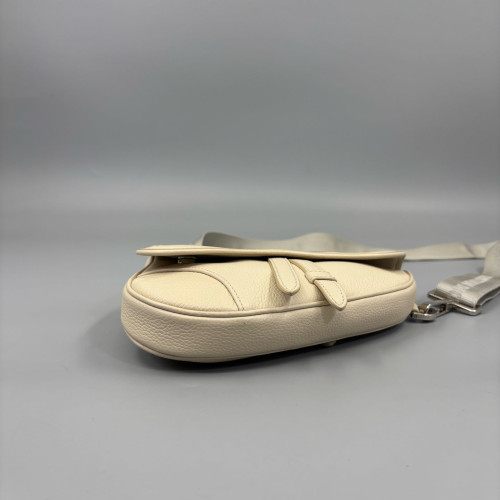 Dior Mini Vintage Saddle Bag Grained Calfskin Beige