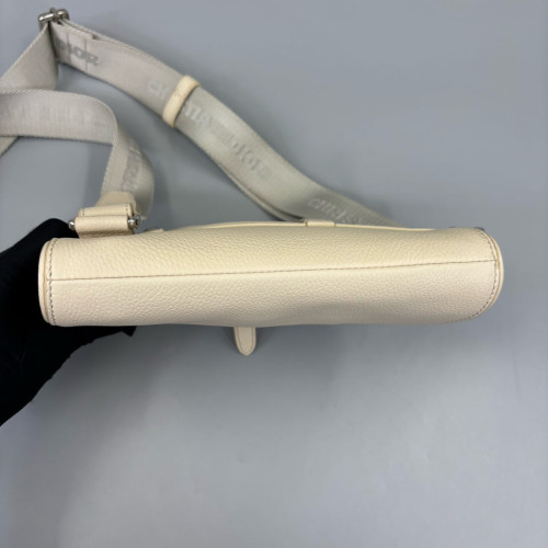 Dior Mini Vintage Saddle Bag Grained Calfskin Beige
