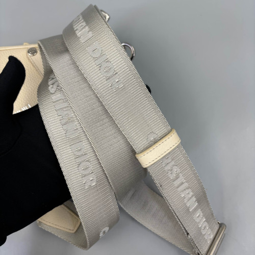 Dior Mini Vintage Saddle Bag Grained Calfskin Beige