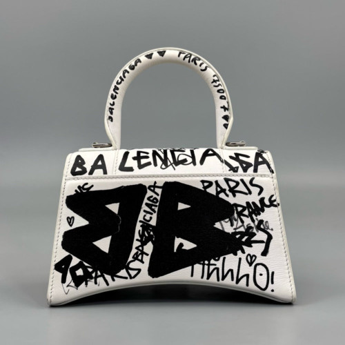Balenciaga Hourglass Xs Calfskin White Black Balenciaga Hourglass Xs Calfskin White Black