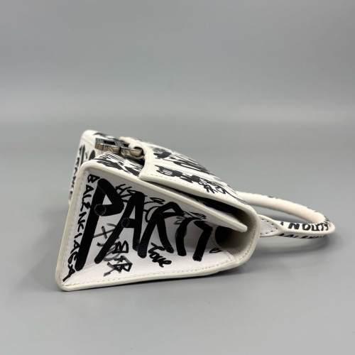 Balenciaga Hourglass Xs Calfskin White Black Balenciaga Hourglass Xs Calfskin White Black