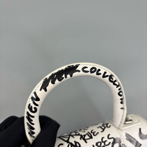 Balenciaga Hourglass Xs Calfskin White Black Balenciaga Hourglass Xs Calfskin White Black