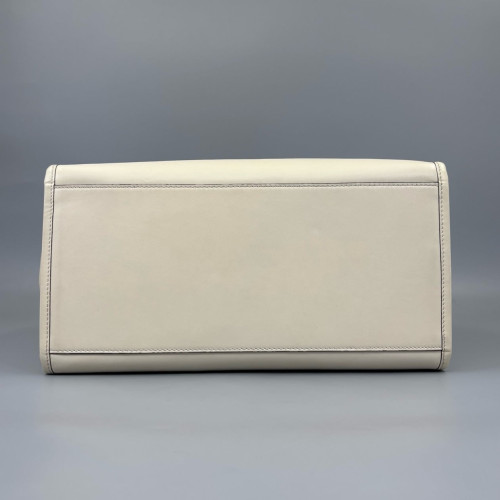 Fendi Large Sunshine Shopper Tote Calfskin White
