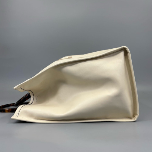 Fendi Large Sunshine Shopper Tote Calfskin White