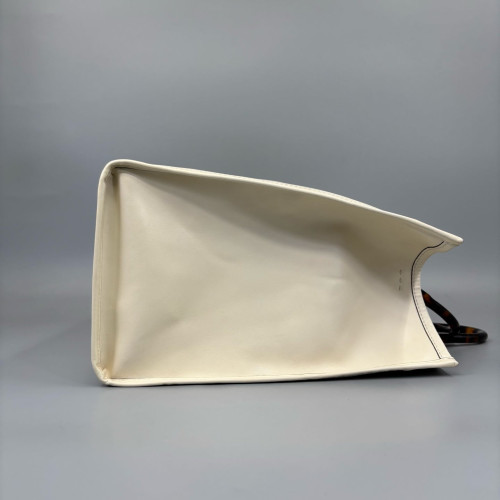 Fendi Large Sunshine Shopper Tote Calfskin White