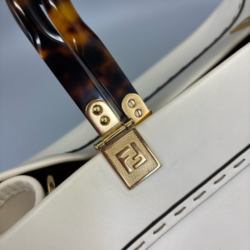Fendi Large Sunshine Shopper Tote Calfskin White