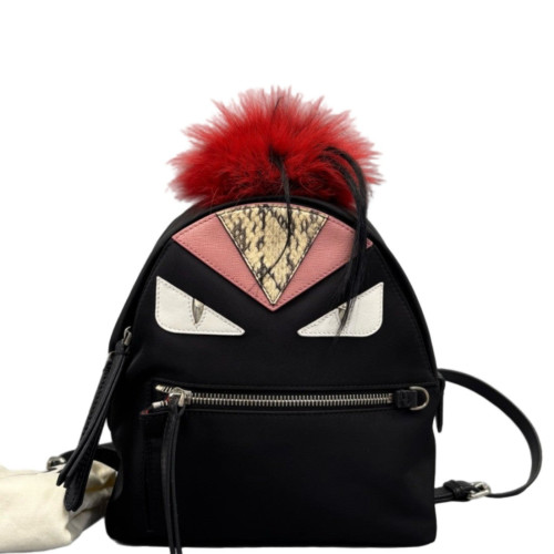 Fendi Monster Eyes Mini Backpack Nylon Black Red Pink Fendi Monster Eyes Mini Backpack Nylon Black Red Pink