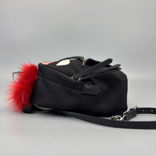 Fendi Monster Eyes Mini Backpack Nylon Black Red Pink Fendi Monster Eyes Mini Backpack Nylon Black Red Pink