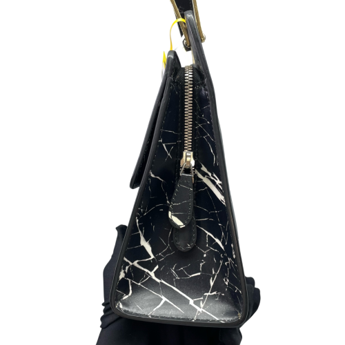 Balenciaga Marble Print Le Dix Cartable Satchel Calfskin Black White