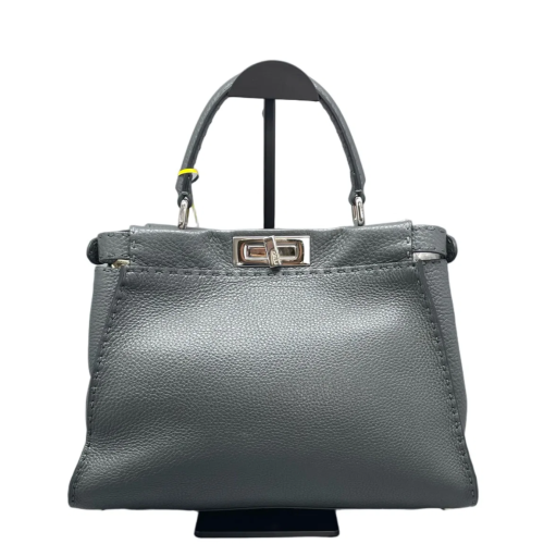 Fendi Peekaboo Iconic Medium Grained Calfskin Dark Grey
