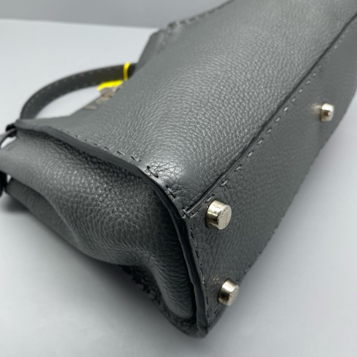 Fendi Peekaboo Iconic Medium Grained Calfskin Dark Grey