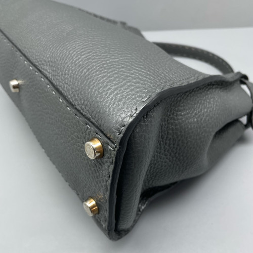 Fendi Peekaboo Iconic Medium Grained Calfskin Dark Grey