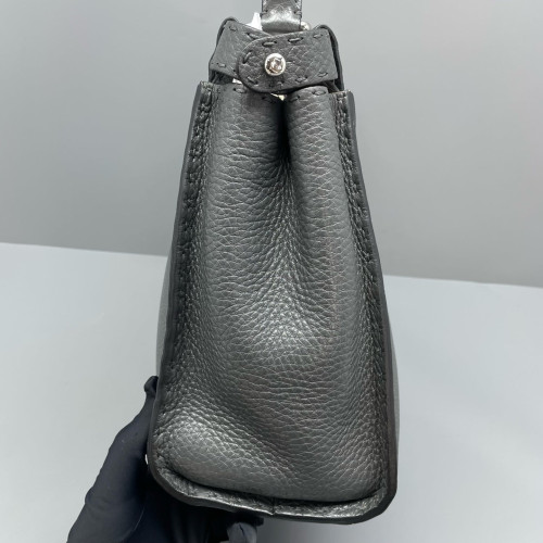 Fendi Peekaboo Iconic Medium Grained Calfskin Dark Grey