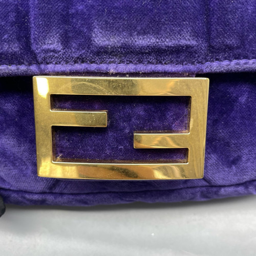 Fendi Baguette Velvet Calfskin Purple