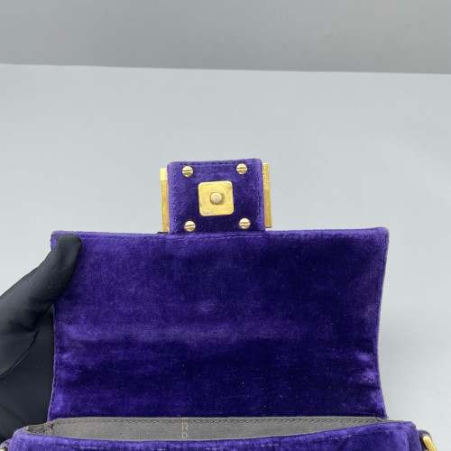Fendi Baguette Velvet Calfskin Purple