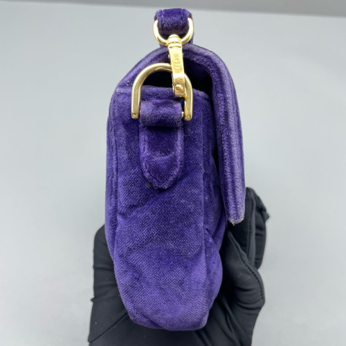 Fendi Baguette Velvet Calfskin Purple